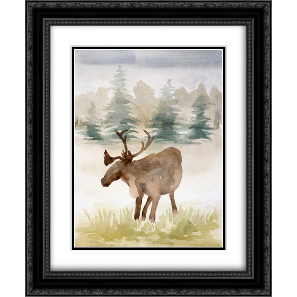 Wildlife I 2x Matted 20x24 Black Ornate Framed Art Print by Ferry