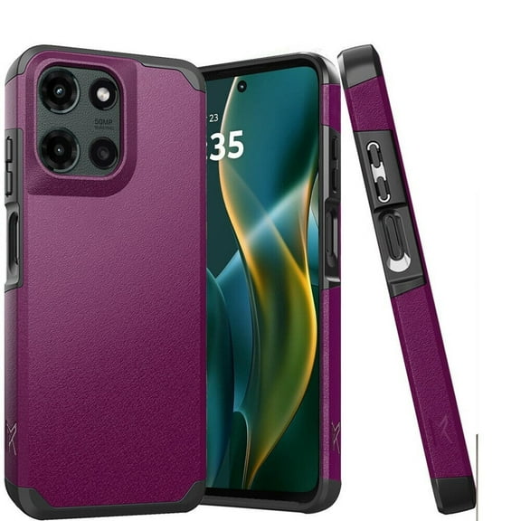 For Motorola Moto G Stylus 5G 2025 Slim Shockproof Hybrid Cover Cellphone Case   Tempered Glass - mk Purple