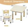 thumbnail image 6 of Luku Kids Table and 2 Chairs Set with Graffiti Desktop, Height Adjustable Toddler Table and Chairs Set for Reading, Drawing, Playing, Eating, 6 of 9