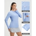 thumbnail image 3 of baleaf Women's Sun Shirts UPF 50+ UV Shirt Mesh Back Lightweight Long Sleeve Tops Breathable SPF Hoodie for Hiking Light Blue L, 3 of 7