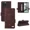 Brown, variant on Flip phone case suitable for Redmi K60 Pro magnetic wallet card holder, with buckle bracket cover