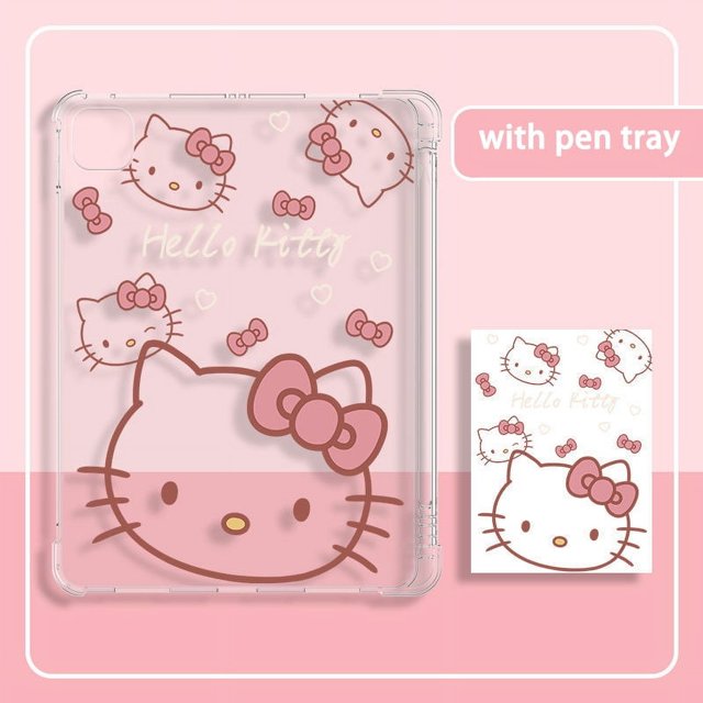 Funda de silicona Hello Kitty a prueba de golpes para Apple iPad Pro 11 12,9 2018 2021, Funda trasera transparente Flexible con dibujos animados