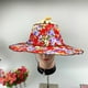 thumbnail image 4 of Sombrero para el sol 2 en 1 plegable con abanico de mano para mujer Sombrero de playa con estampado floral para viajar a la playa, 4 of 8