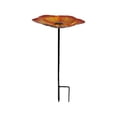 thumbnail image 2 of Watering Station, Metal Garden Decor, Bird Bath for Outside Metal, Outdoor Decor, 24X10X25 Inch Brown Flower Design Stake Bird Bath, Simple Two-Prong Ground Stake Ensures No, 2 of 5