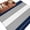 Navy blue gray, variant on Pink Striped Large Area Rugs for Bedroom Living Room, Soft Non Slip Carpet Bedside Rug, Multicolor Grey White Horizontal Stripes Round Floor Cover Kitchen Accent Rug 4' for Dining Room/Office