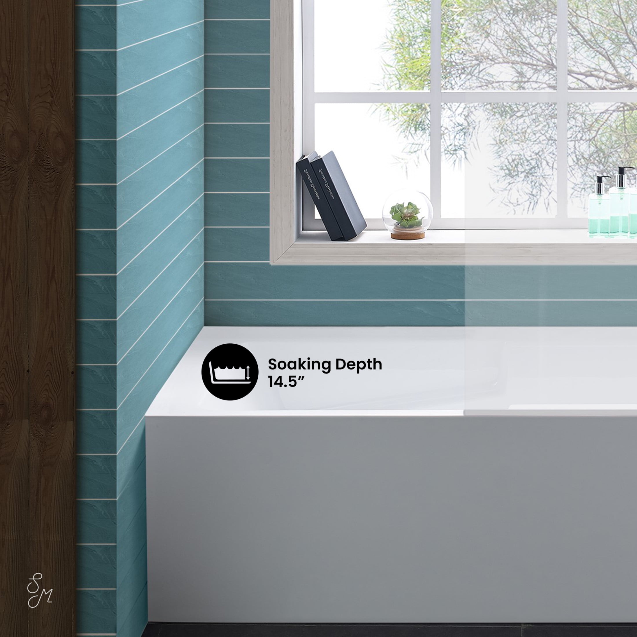 Voltaire 60 x 32 Skirted Right Drain Soaking Apron Bathtub in Glossy White with Integrated Overflow and Armrest, Drain Included