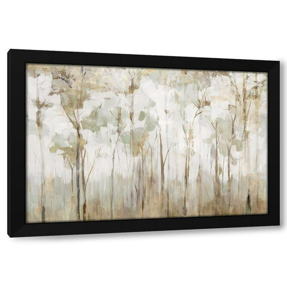 Ian C 14x11 Black Modern Wood Framed Wall Art Titled - Woodland Forest Lookout