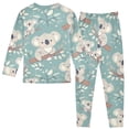 thumbnail image 2 of Dailycode Cotton Pajama Set Snug Fit Long Sleeve Top and Pants for 18M-8Y Cute Koala Bear on Branch, 2 of 7