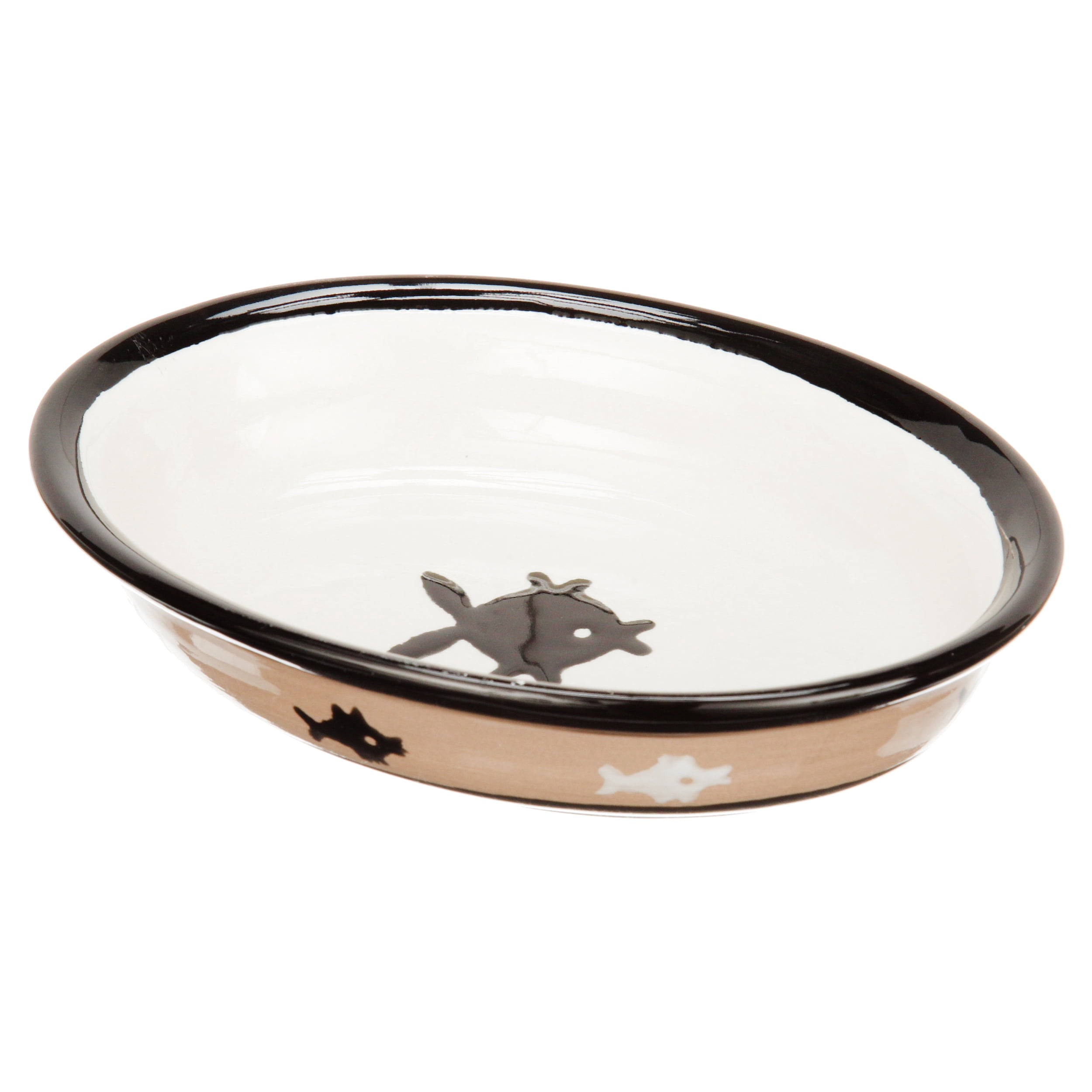 PetRageous Designs Pet Bowl, Black, 6.25 "