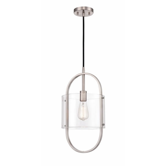 371-1P-SN-CL-LED-Innovations Lighting-Pelham - 1 Light Mini Pendant In Art Nouveau Style-19.5 Inches Tall and 9.5 Inches Wide Brushed Satin Nickel LED