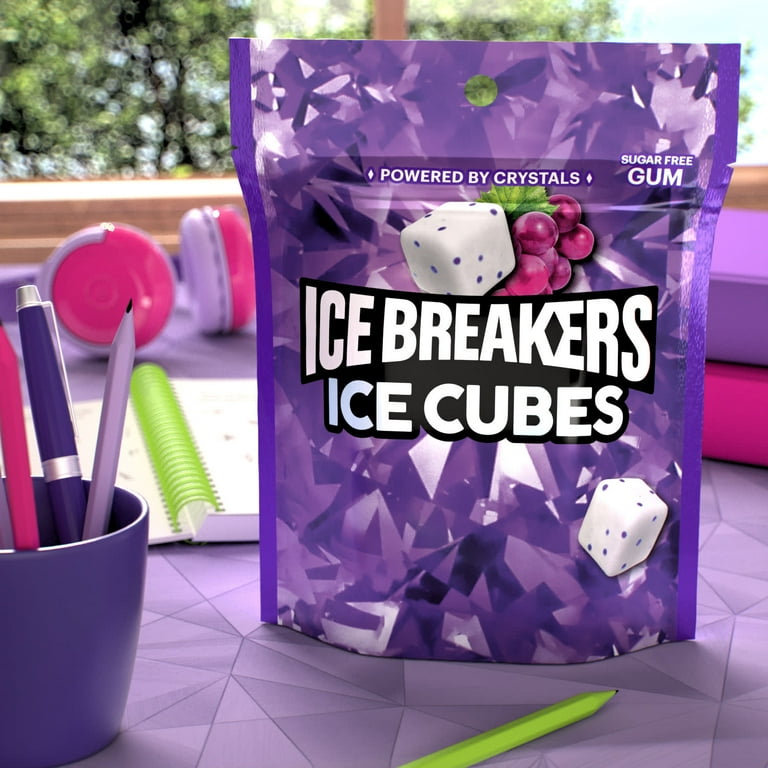 グレープ Ice Breakers Ice Cubes Arctic Grape Flavored Chewing Gum, 8.11 oz