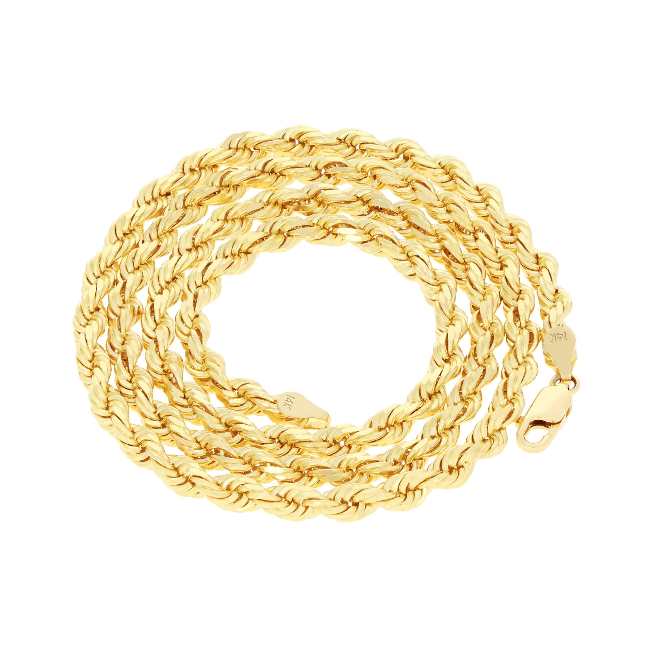 Nuragold 14k Yellow Gold 5mm Solid Cuban Curb Link Chain Pendant Necklace, Mens Womens Jewelry 16