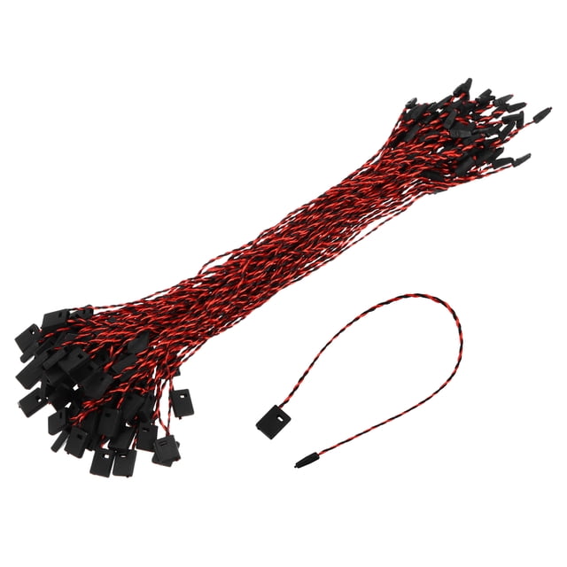 Uxcell 140Pcs Nylon Hang Tag String 6.7Inch Snap Lock Pins Loop Price Tag Fastener Plastic Tags Red Black
