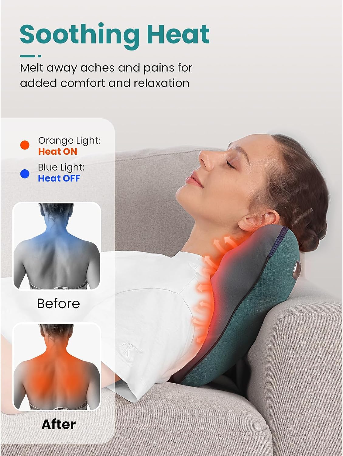 BOB AND BRAD Neck Back Massager with Heat, Electric Massager Deep Tissue Kneading Shiatsu Massage to Relief Shoulder Muscles, Gift for Mom/Dad/Women/Men in Home Office and Car