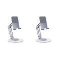 thumbnail image 4 of Inteprter Soporte para teléfono móvil de escritorio de 360 °, tableta plegable, soporte de escritorio ajustable de aleación de aluminio Plata 2Conjunto, 4 of 6
