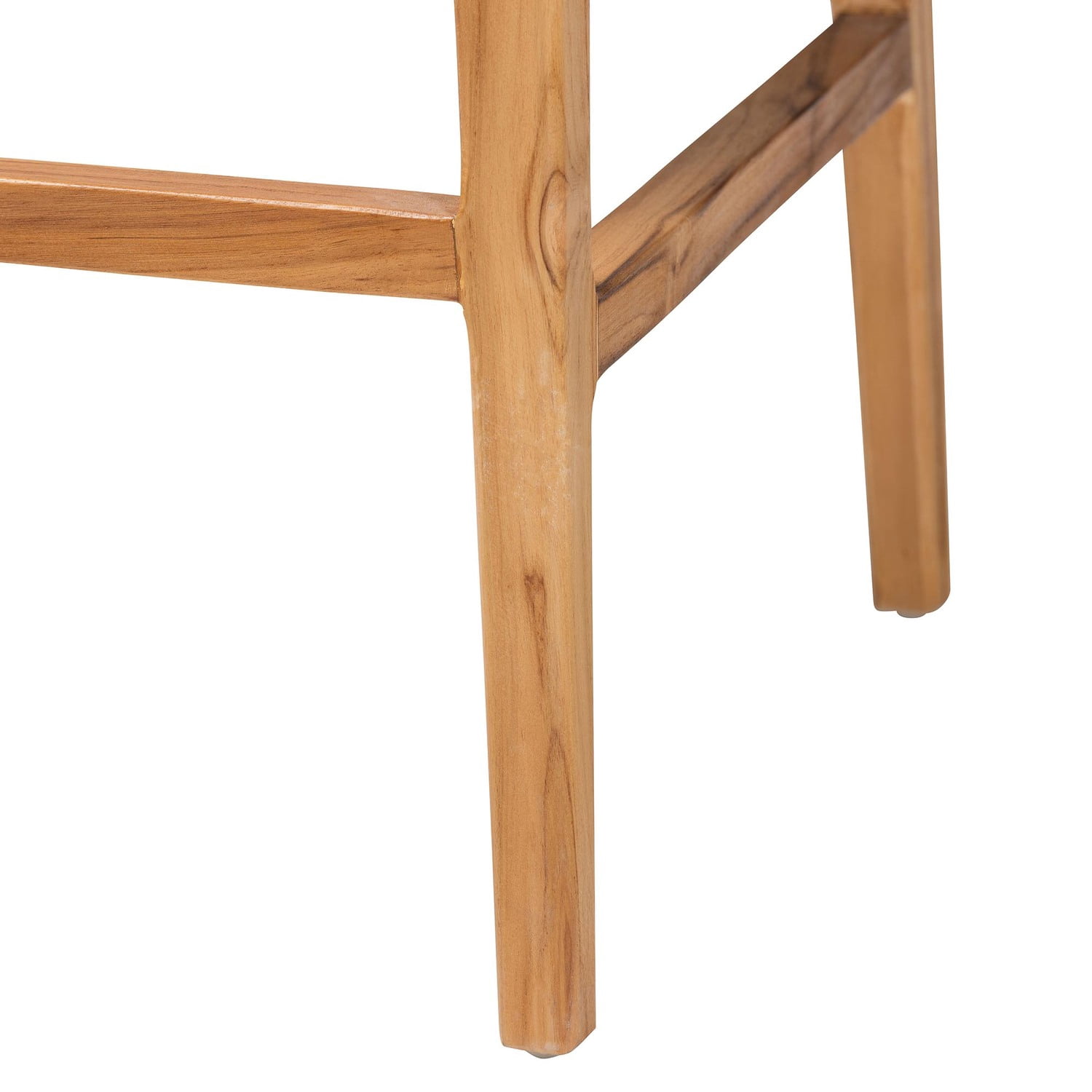 bali & pari Storsel Bohemian Natural Rattan and Teak Wood 2-Piece Bar Stool Set