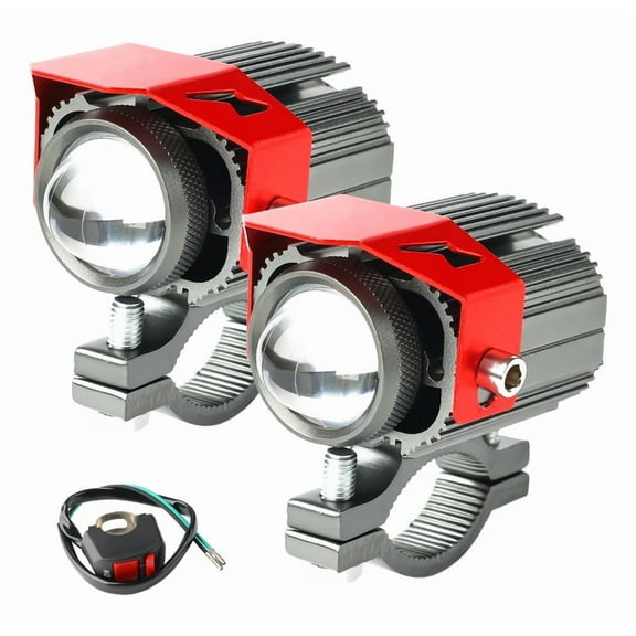 Applies to Pair of LED Headlights for Motorcycles, Waterproof, Dual Color