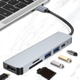 thumbnail image 3 of RYRDWP 6-in-1 Type-C Network Hub Multi-Splitter Adapter PD + SD + USB3.0 + USB2.0 For, 3 of 9