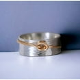 thumbnail image 2 of 925 Sterling Silver & Gold Spinner Ring – Handmade Anxiety Relief Meditation Band, Fidget Ring for Stress & Worry Reduction, 2 of 7