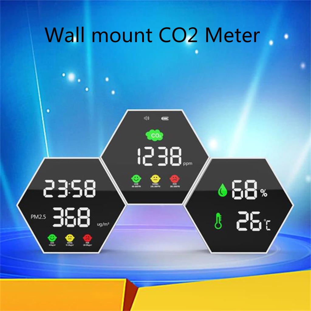 MOMOJIA CO2 Detector Meter for W/ Alarm Air Quality Monitor PM2.5 CO2 Temp & Humidity Se