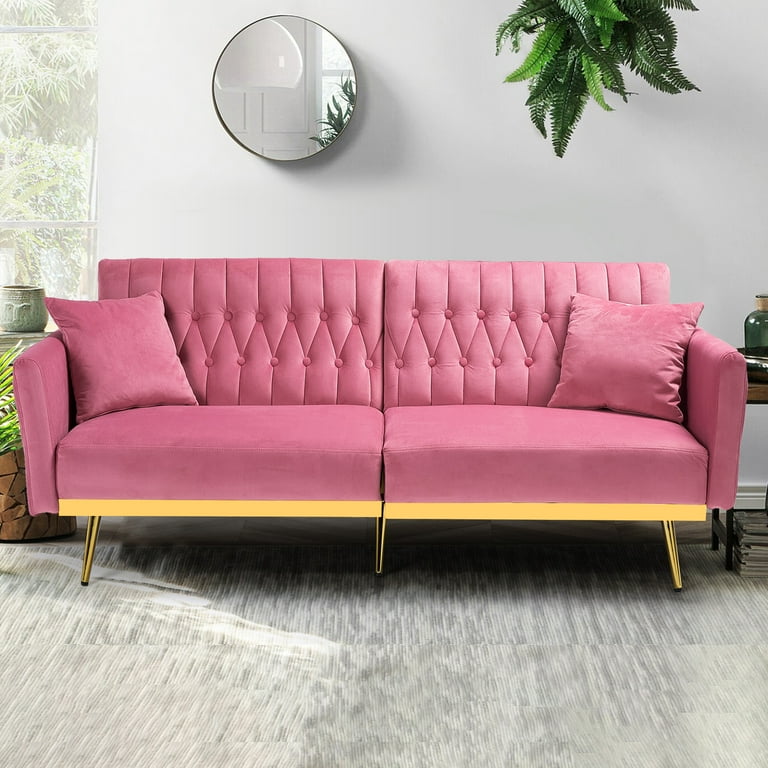 Made pink velvet sofa discount
