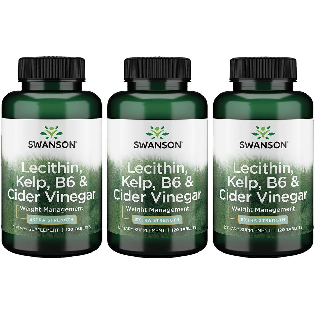 Swanson Lecithin, Kelp, B6 & Cider Vinegar Extra Strength 120 Tabs 3