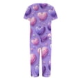 thumbnail image 5 of Valentines Pajamas for Women Funny Graphic Heart Lounge Sets for Women 2 Piece Plus Size V Neck Shirts & Capri Pants Pjs Sets Sleepwear with Pockets, 5 of 6