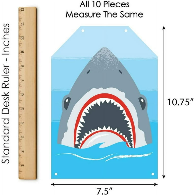 Big Dot of Happiness Shark Zone - Hanging Vertical Paper Door