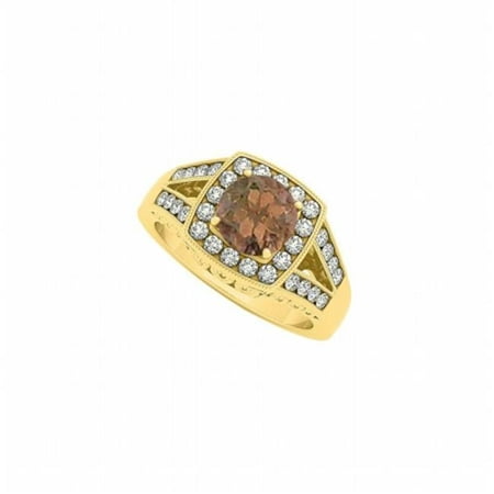Fine Jewelry Vault UBNR83554AGVYCZSQ Best Jewelry Gift Smoky Quartz & CZ Ring - 1.50 CT TGW , 32