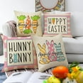 thumbnail image 2 of Happy Easter Hunny Bunny Pink Decorative Throw Pillow Covers 20 x 20 Set of 4, Rabbit Hippity Hoppity Cushion Case Decor, Bunny Treats Carrots Spring Home Decoration for Sofa Couch, 2 of 5