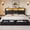 Black, variant on NHIXSOM Farmhouse Full Bed Frame with LED Headboard, Charging Station and Storage Drawers, Farmhouse Style, Easy Assembly, Brown