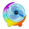thumbnail image 1 of USB Rechargeable Desk Fan with Gradient Light, Quiet Multi-Speed Circulation Table Fan, Portable Atmosphere Lamp Fan for Home Bedroom Office Travel Camping(Sky Blue), 1 of 8