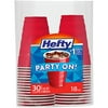 Hefty Party On Red Plastic Cups, 18 Ounce, 30 Cups 30 Count (Pack of 1)