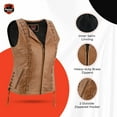 thumbnail image 4 of Daniel Smart Women Leather Vest – Unique Brown Leather with laced up Sides Detailed Leather Vest with Multifunctional Pockets, 4 of 7