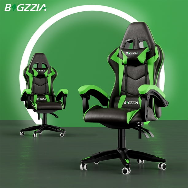Bigzzia Gaming Chair Pu Leather Office Chair with Ergonomic Lumbar