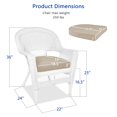 thumbnail image 4 of Jeco Chaise en Osier avec Coussin Beige - Ensemble de 2, Blanc, 4 of 10