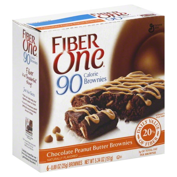 Fiber One 90 Calorie Brownie Chocolate Peanut Butter 6 0.89 oz