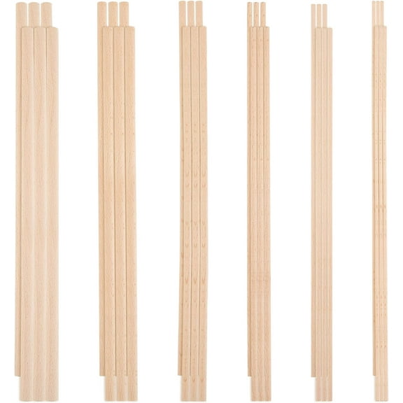 DIY 36Pcs Dowel Rods Wood Sticks 3mm 4mm 5mm 6mm 8mm 10mm Assorted Sizes Beech Wood Sticks Unfinished Dowel Round Wood Dowels for DIY Projects Crafting Wooden Craft Sticks DIY