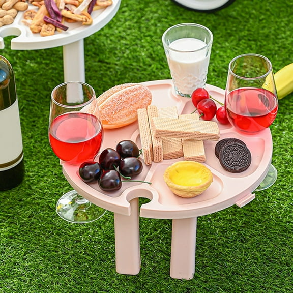 Raindrops Wine Table Pink Plastic 1Pack 11.8X11.8X5.5In