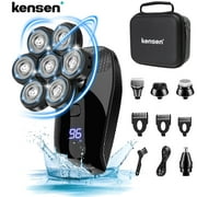 KENSEN 7D Head Shaver 5 in 1 Bald Head Shavers for Men Electric Razor, Waterproof Wet/Dry Mens Grooming Kit with Beard Clippers Nose Trimmer