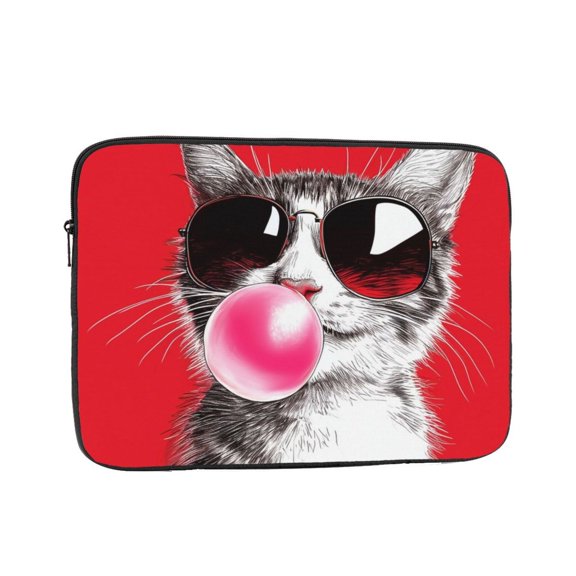 Cat Bubblegum Red Laptop Sleeve Bag Compatible With MacBook Air / Pro iPad MateBook Tablet Surface HP Lenovo Dell ASUS Acer Laptop Computer Protective Size: 10 inch