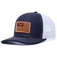 thumbnail image 4 of Vergiac American Flag Deer Letter Leather Patch Trucker Hat, Men Adjustable Breathable Mesh Baseball Cap for Outdoor Travel Daily Outfits, 4 of 6