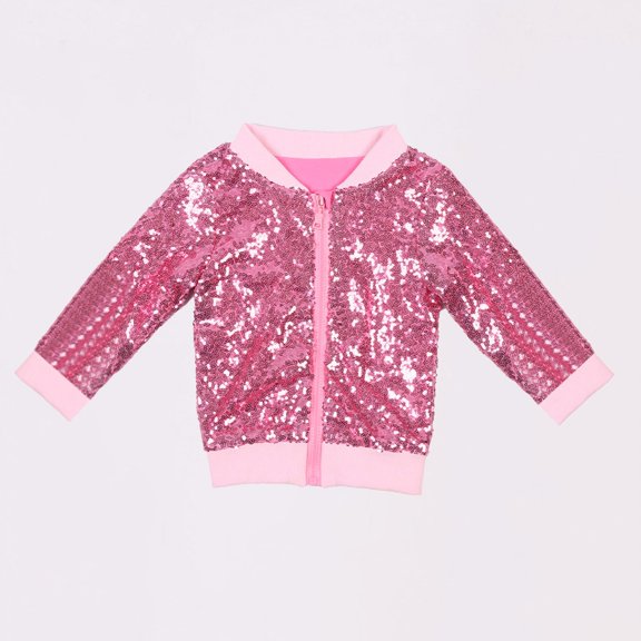 Toddler Zip up Sequins Jackets Long Sleeve Soft 𝐒parkle Long Sleeve Coats Kids Boys Girls Soft Cute Toddler Girls Coats