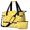 Dog Paw Print Yellow Pattern, variant on Cavalier King Charles Spaniel and Dog Paw Gym Duffel Bag 2 Piece Set, Sports Tote with Shoe Compartment & Toiletry Bag, Large Capacity Gifts for Women Men,18.5 X 8.7 X 14.2 Inches