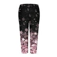 thumbnail image 7 of Deals under 10.00 LYXSSBYX Womens Plus Size Capris Clearance Fashion Women Plus Size Solid Hollow Elastic Waist Casual Leggings Pants, 7 of 7