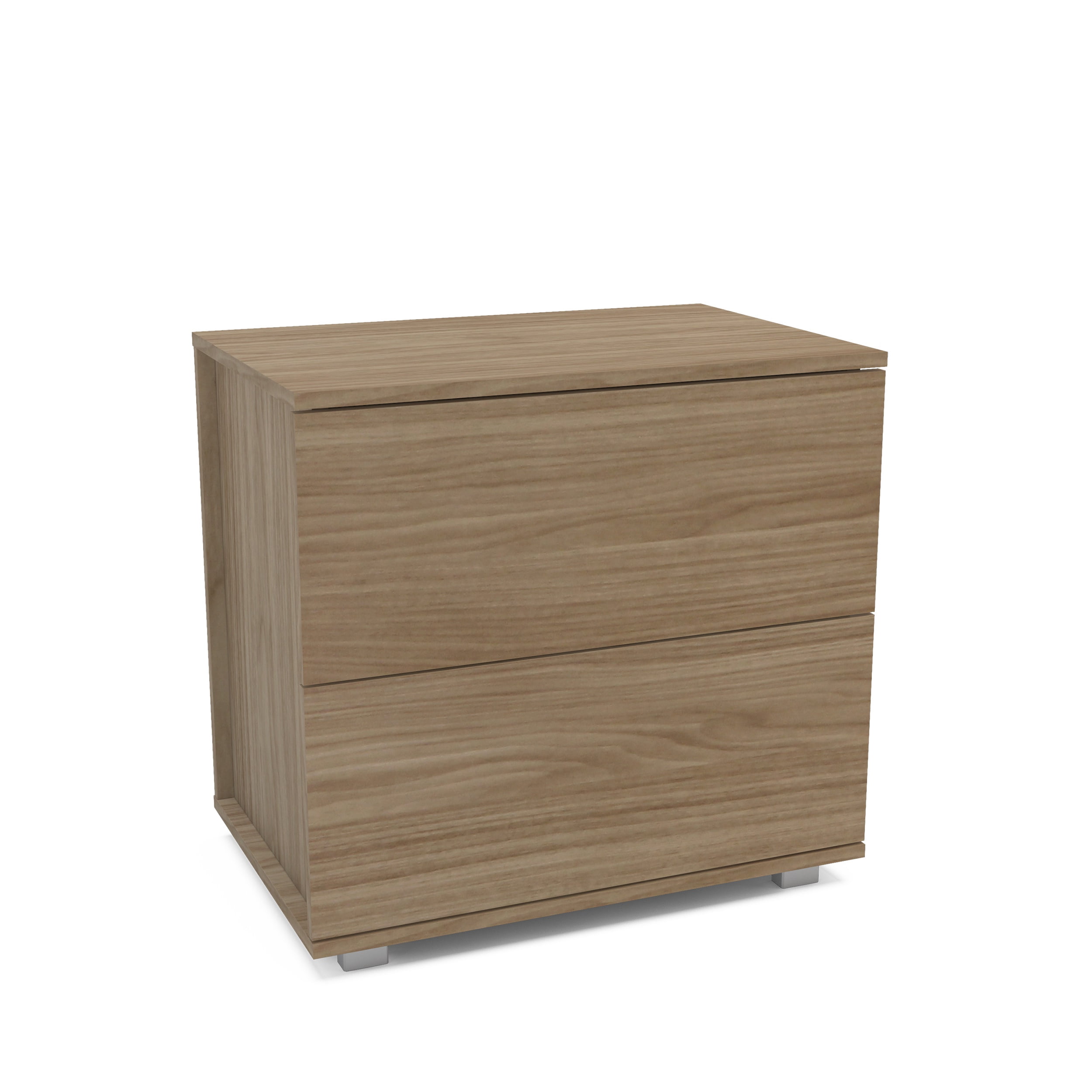 Polifurniture Madison Modern 2 Drawer Nightstand, Light Oak