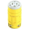 Leviton 065-01547 15 Amp Yellow Industrial Grade Straight Blade Connector