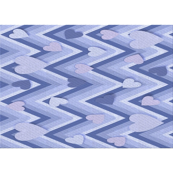 Ahgly Company Indoor Rectangle Patterned Blue Angel Blue Area Rugs, 3' x 5'