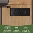 thumbnail image 6 of Uforic Vanity Desk with Mirror and LED Lights, Makeup Vanity Table with 2 Drawers & 11 Shelves, Makeup Table with Power Outlet for Bedroom Dressing Room,Oak, 6 of 9