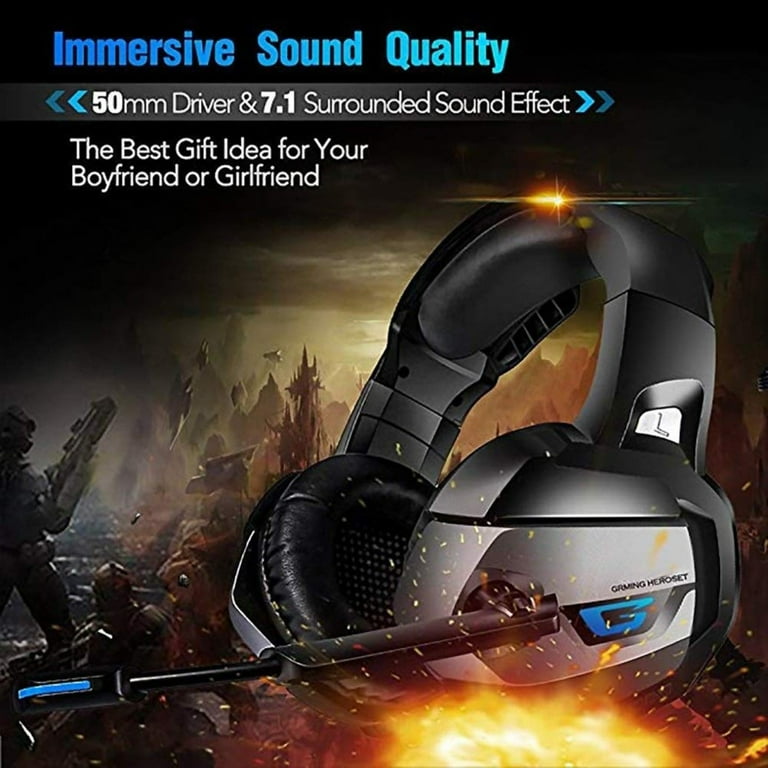 Runmus gaming headset ps4 headset with 7.1 surround sound hotsell